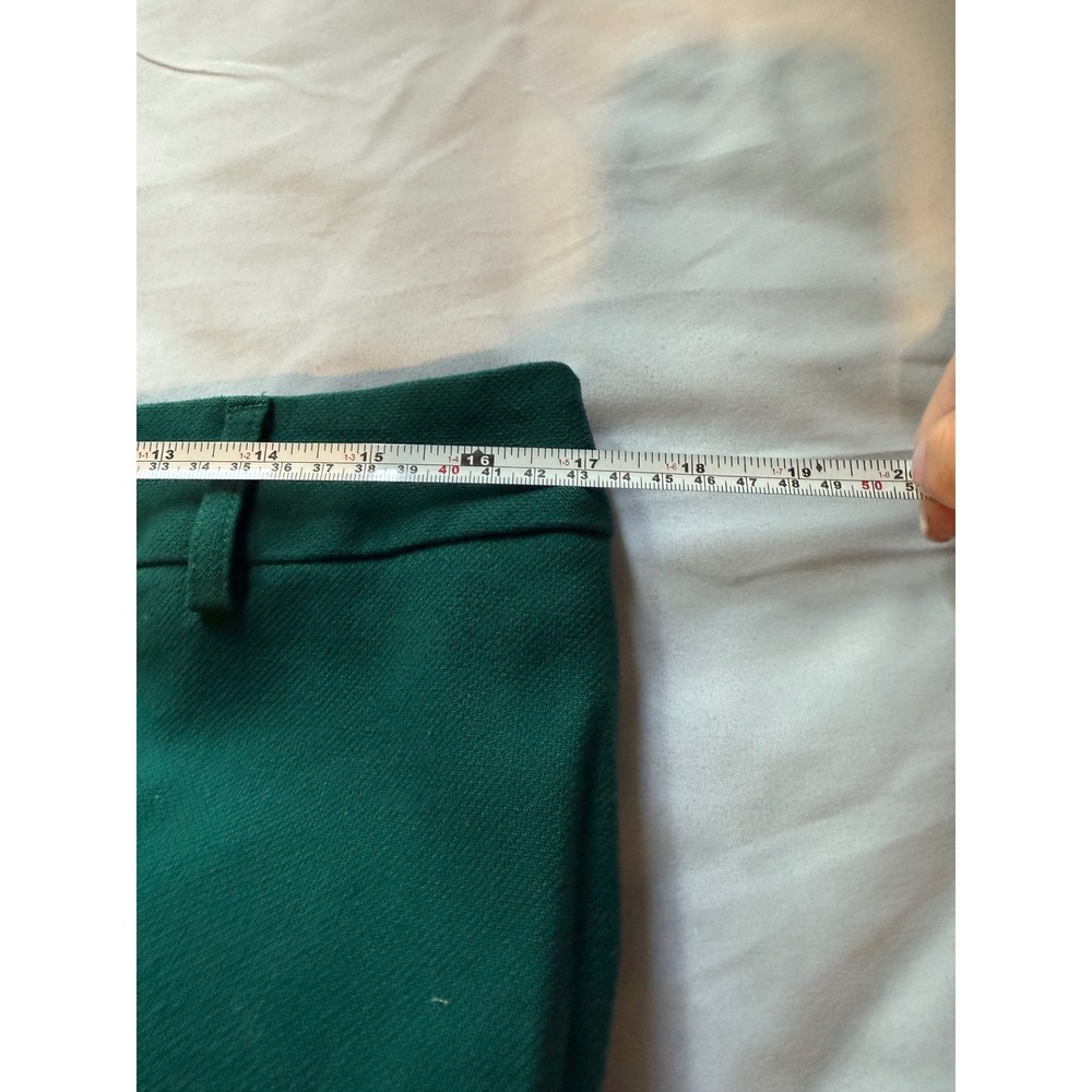 Talbots Hampshire Ankle Pants Women 8 Forest Green Textured Straight Leg Trouser - Picture 5 of 7
